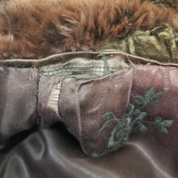 Brown M Fur Coat Pockets Cosplay Fashion Trench Woman Glam Starlet Luxury - Picture 6 of 14